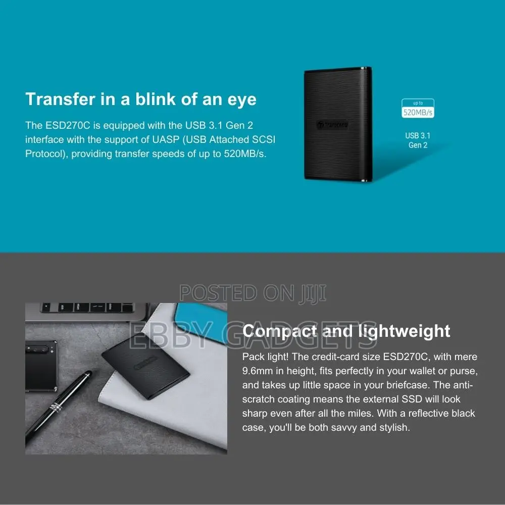 Transcend 1tb Esd270c Portable Ssd