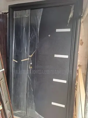 4ft Black Security Steel Door With White Steel Design