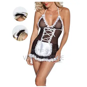 Sexy Roleplay Women French Maid Dress Uniform