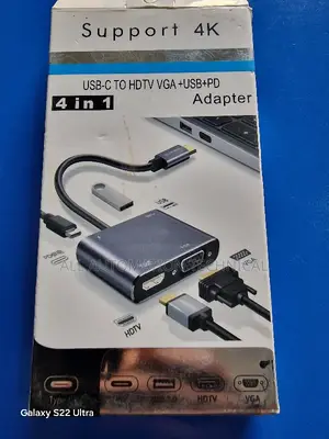 Usb-C to HDTV/Hdmi, Vga, USB 3.0 + Pd (Type C 3.1)