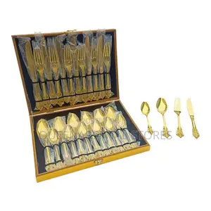 24pcs Gold Plated Cutlery Set