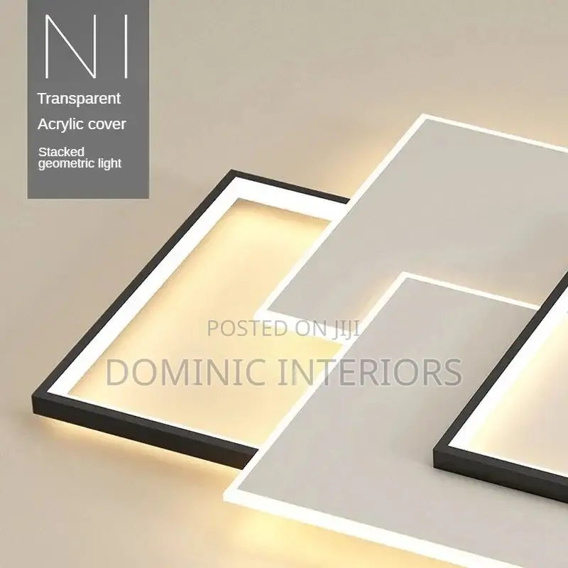 Square Iron Acrylic Led Ceiling Lamp