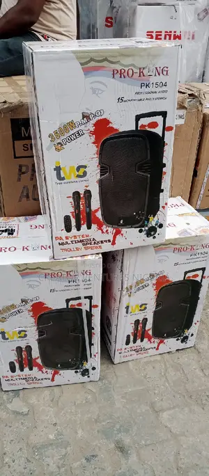Speaker Pro-King Rechargable Trolley Sound System,2 Mic