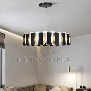 Minimalist Black and White Key Led Chandelier