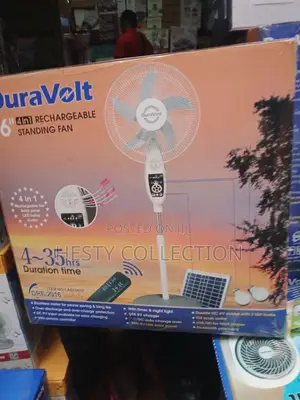16 Inches Duravolt Solar Rechargeable Standing Fan