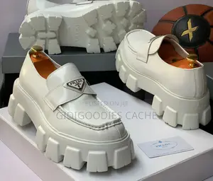 White Prada Chunky Sole Shoes