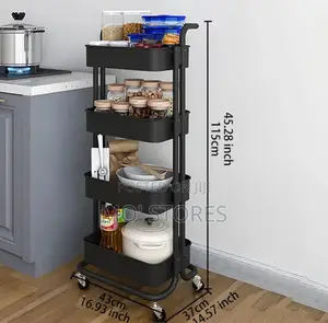 4 Tiers Rolling Storage Rack Organizer