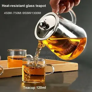 Heat Resistant Glass Teapot With Stainless Steel Infuser