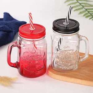 Mason Jar With Straw