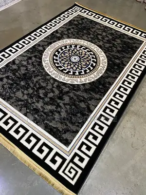 Modern Black Versace Persian Centre Rug