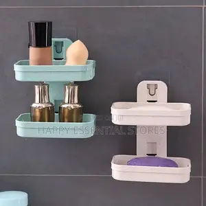 Stylish Soap Dish Holder With Drain, Wall Mounted Soap Rack