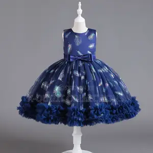 Blue Ruffle Hem Dress (5yrs-8yrs)