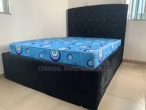4.5 By 6 Velvet Solid Bedframe And Mouka Mattress