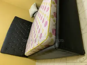 4.5 by 6 Solid Leather Bedframe and Mattress