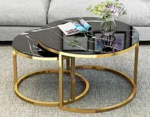 Round Black 2 in 1 Coffee Tea Center Table