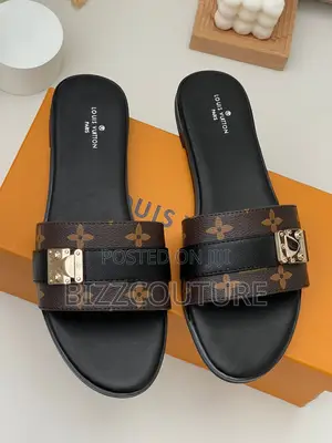 Original LOUIS VUITTON Leather Slippers Available in Store