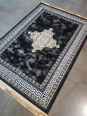 Modern Black Turkish Persian Centre Rug