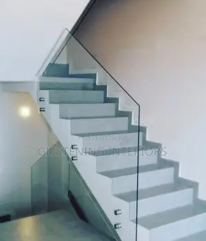 Frameless 10mm Tempered Glass With a Silver Studs