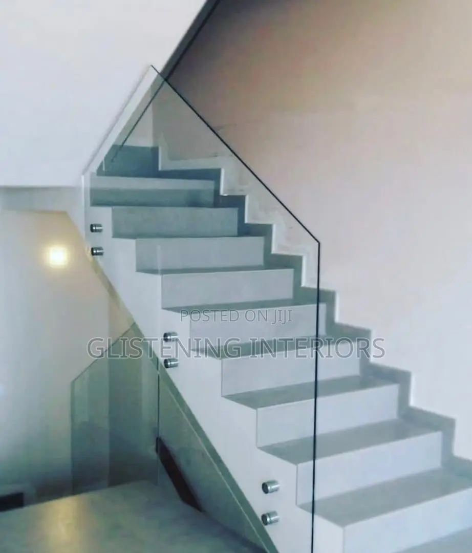 Frameless 10mm Tempered Glass With a Silver Studs