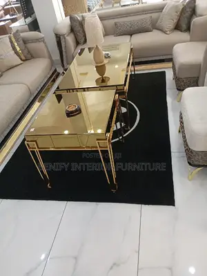 European Glass Top Table and 2 Side Stool