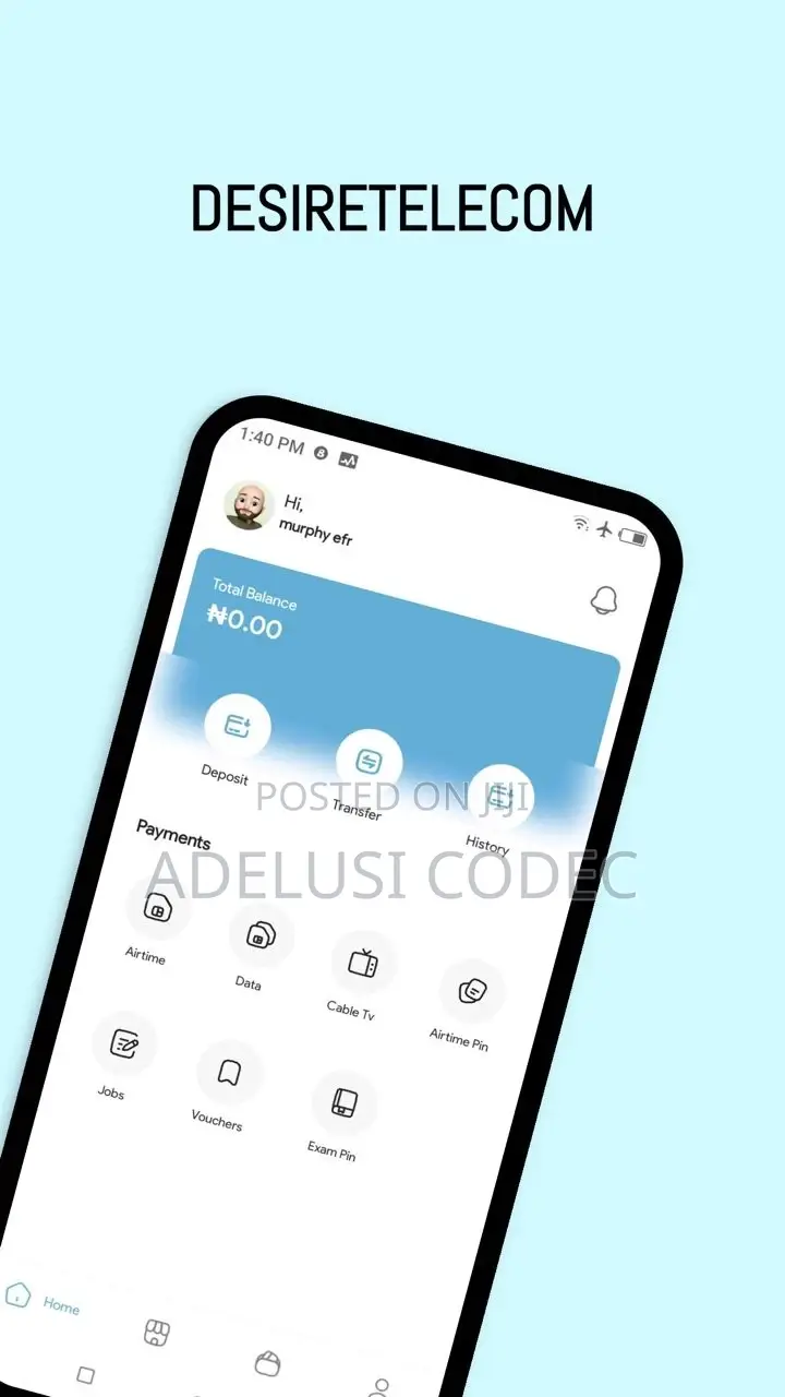 VTU Mobile App and Admin Panel