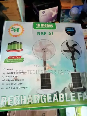 Solar Rechargeable Fan AC and AC 16 Inches