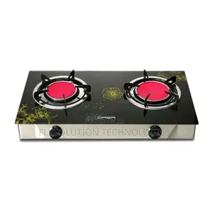 Qasa 2 Burner Glass Table Top Gas Cooker QGC-2BG Infrared