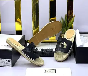 Luxury Gucci Leather and Wooden Sole