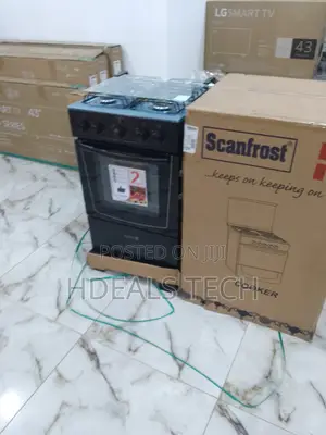 Scanfrost 4-Burner Gas Cooker With Grill, and Gas Oven 