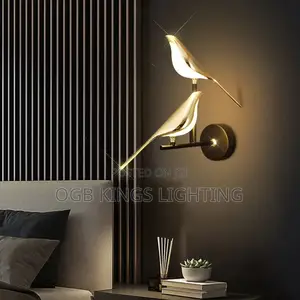 Nordic LED Golden Bird Wall Lamp Parlor Bar Wall Light