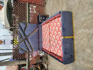 Quality 4.5by6 Upholstery Padded Bed Frame With One Bed Side