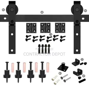 Double Fold Sliding Barn Door Guide Kit, Suitable for Doors