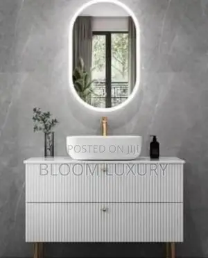White Bathroom Or Dinning Cabinet With Led Mirror