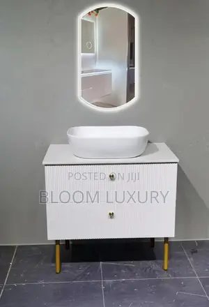 White Bathroom Or Dinning Cabinet With Led Mirror