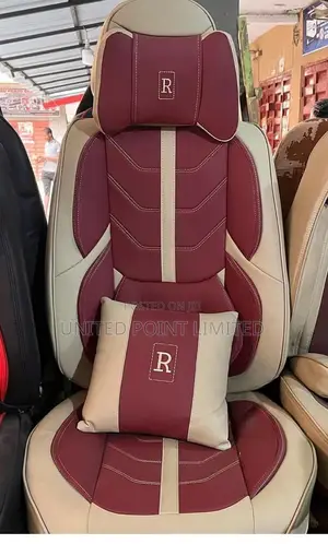 R Power Car Leather Seat Cover Milk And Brown