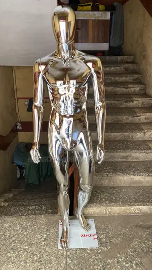 Male Silver Chrome Full Body Male Mannequin