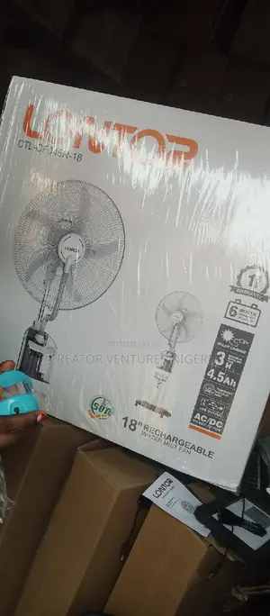 Lontor Dc/Ac 18" Rechargable Water Mist Standing Fan