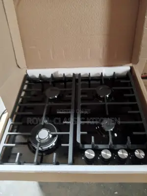 4 Burner Black Steel Cooker Hob