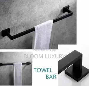 Matt Black Square Towel Rail