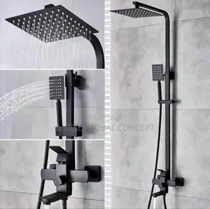 Heavy Guage Black Shower Set [Brimix]