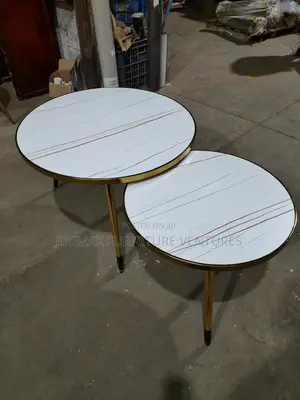 Wooden Center Table 1+1 With Gold Legs.