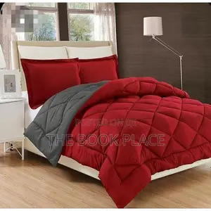 Quality , Bedsheet With 4 Pillow Cases- Red/Ash