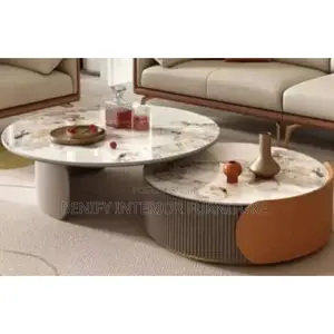 Modern Marble Top Double Center Table