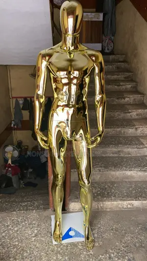 Male Gold Chrome Full Body Mannequin Display