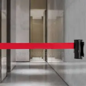 Wall-mouted Crowd Control Barrier With Retractable Belt
