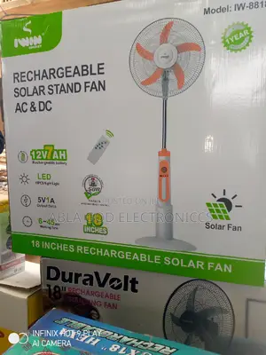 Iwin 18 Inches Energy Rechargeable Solar Standing Fan AC DC.