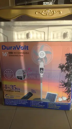 Duravolt 16 Inches Rechargeable Fan With Solar Panel
