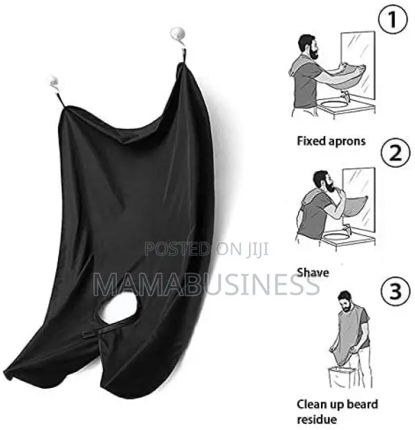 Beard Shaving Catcher Bib Cloth-Black