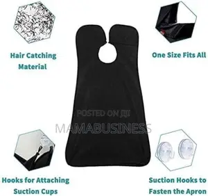 Beard Shaving Catcher Bib Cloth-Black