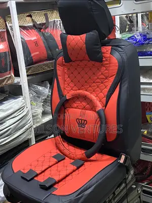 Red and Black Crown Seat Cover